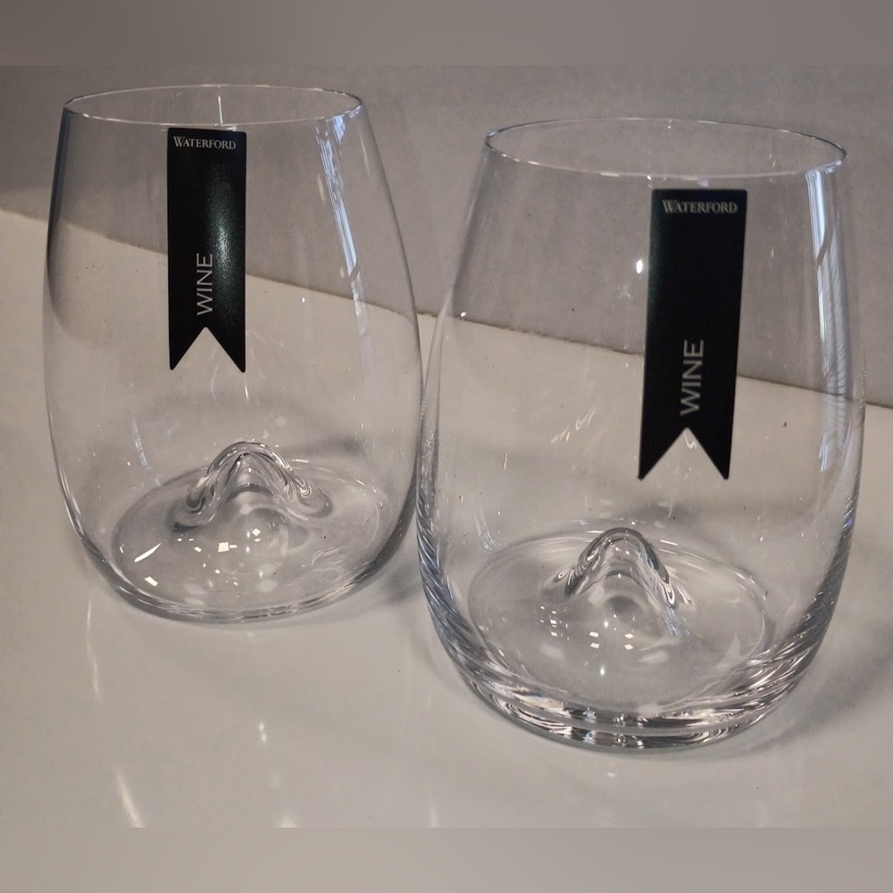 Waterford Elegance Stemless Wine Glass, 16.5oz, Set of 2, NEW
